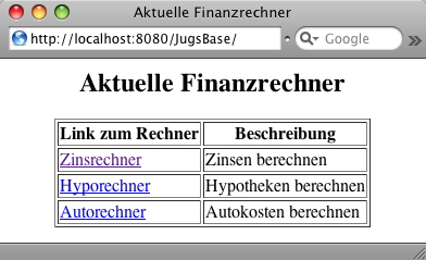 Screenshot von JugsBase